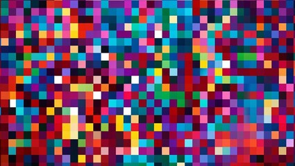 colorful mosaic of different squares and sizes