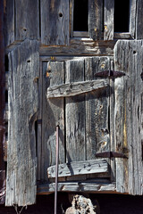 Closed Door of Log Barn