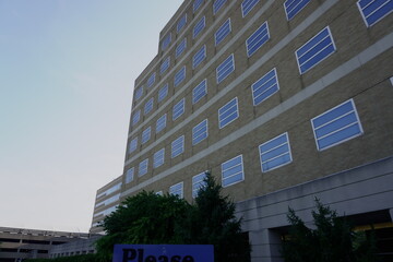 Main Hospital building downtown in USA Indiana