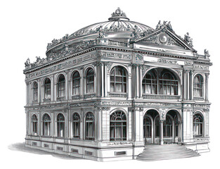 PNG An opera house architecture illustration drawing.