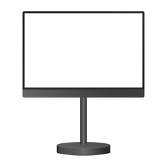 Black information panel. Screen mockup, empty frame. Display or signboard isolated on a transparent background. 3d mockup of a signboard with transparent screen