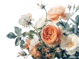 PNG  A flower bouquet flowers art illustration.