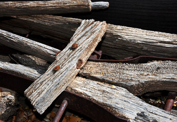 Rotting Timbers With Rusty Nails