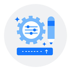 Custom Prompt Creation Icon Design. Representing Customizing Prompts.Tailored Prompts.Custom Prompt Design.AI Customization. PNG icon.