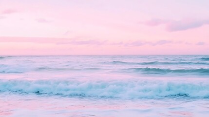 Obraz premium Soft Pink Horizon: A Gentle Blend of Colors Unfolding Across the Sky