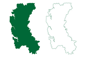 Raigad district (Maharashtra State, Konkan Division, Republic of India) map vector illustration, scribble sketch Raigad map