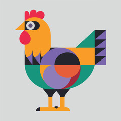 A geometric illustration of a chicken