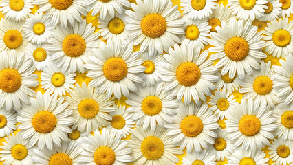 Fototapeta premium Seamless daisy texture with realistic patterns and soft lighting in natural colors