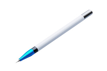 Blue and silver pen isolated on transparent background.