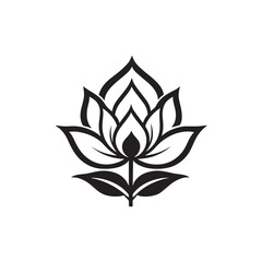  Lotus flower on water lily silhouette icon