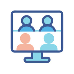 online discussion flat icon
