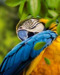 blue and yellow macaw