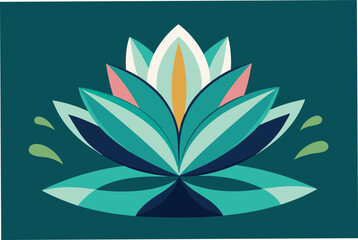 Lotus plant vector art illustration