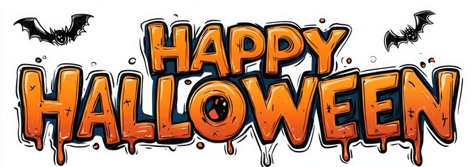 Happy Halloween horror text styling