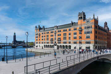 view from the state brigde to the national street in stockholm, sweden
