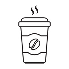 Paper coffee cup icon isolated on white background.
