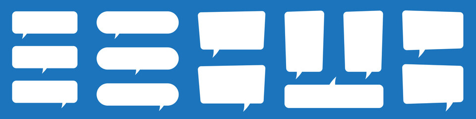 Blank empty speech bubbles. Speak bubble balloon, cartoon chatting box, message box. 