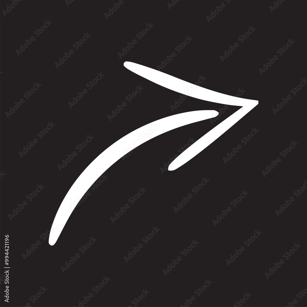 Poster curved arrow icon vector. arrow pointer icon sign symbol vector. arrow right vector icon illustratio