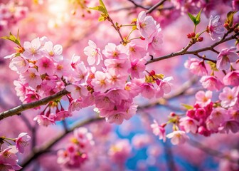 Obraz premium Serene Aesthetic Cherry Blossom Background for Tranquil Designs and Nature Inspired Projects