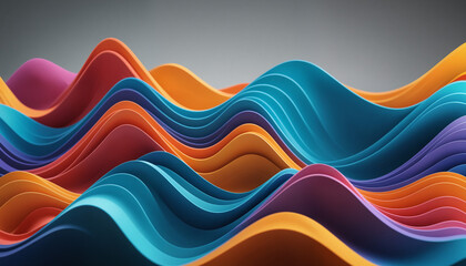 Colorful waves in 3d, dunes in color, geometric waves,background,patterns and abstract art wallpaper
