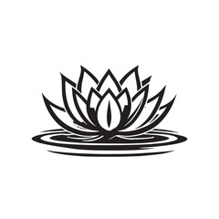 Lotus flower or water lily silhouette icon