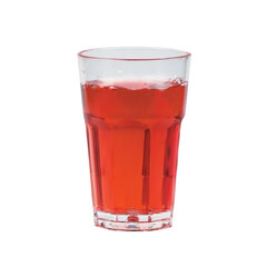 Realistic red juice glass isolated on white background