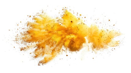 Obraz premium yellow powder splash isolated on white background