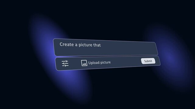 AI Text-to-Image Generator Prompt with text on Black Background