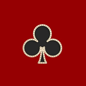 Playing cards symbols animation clubs bounces isolated on red