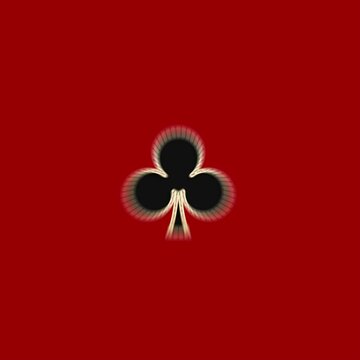 Playing cards symbols animation clubs rotation and bounces isolated on red