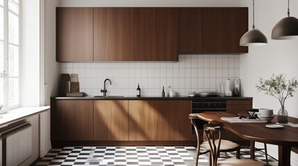 modern kitchen interior with kitchen