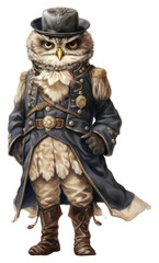 PNG A owl costumes wearing victorian fashion outfit animal human anthropomorphic.