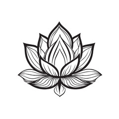 Lotus flower or water lily silhouette icon