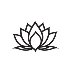 Lotus flower or water lily silhouette icon