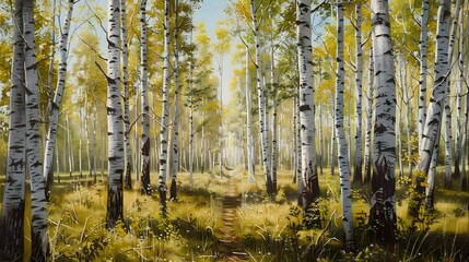 Fototapeta premium birch forest in spring