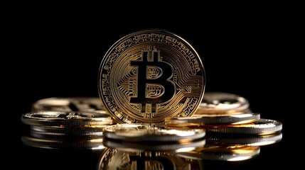 Bitcoin coin as digital cryptocurrency investment