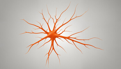 Orange neuron in a laboratory setting,wallpaper art, graphic resources