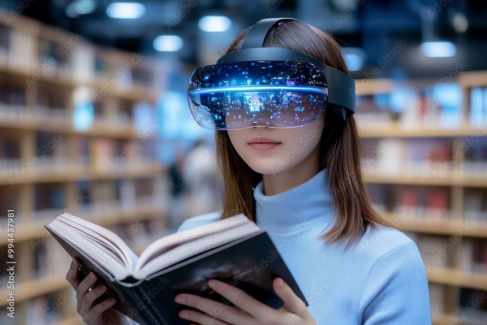 Poster A digital book fair in virtual reality, where attendees browse holographic books and interact with authors in a fully immersive environment