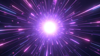 Naklejka premium Radiating Light Burst with Purple and Pink Streaks