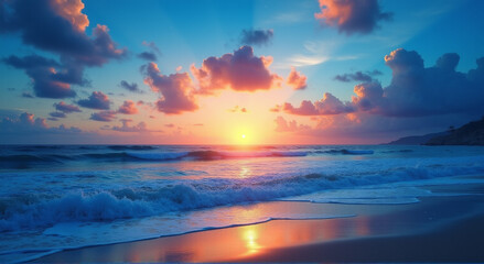 Fototapeta premium sunset over the sea