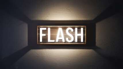 A vintage sign with white letters on a dark wooden background, illuminated by a single light source, evokes a sense of nostalgia and the past. 
