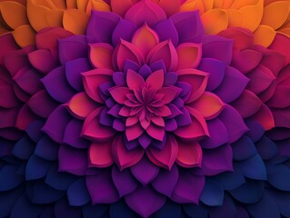 A floral Mandala pattern with vibrant colors in abstract.