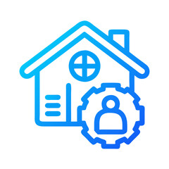 property management blue icon