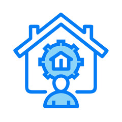 property management blue icon