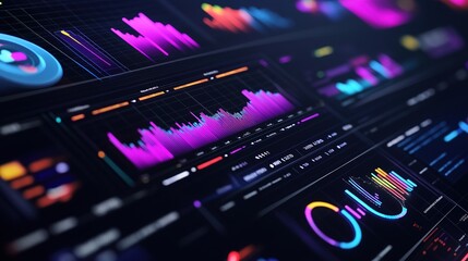Obraz premium A detailed view of social media analytics, focusing on ad performance and audience reach