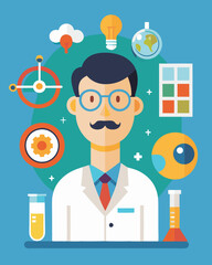 Scientist concept. Idea of education and innovation. Biology, chemistry
