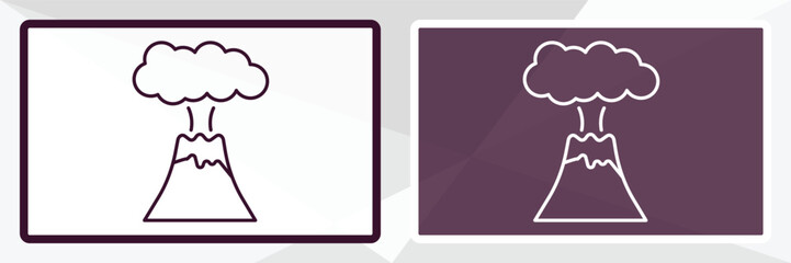 volcano outline icon. Linear vector from weather concept. Thin line white and black volcano icon isolated on white and dark background © Design_Farm