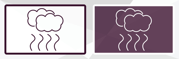 smog outline icon. Linear vector from weather concept. Thin line white and black smog icon isolated on white and dark background