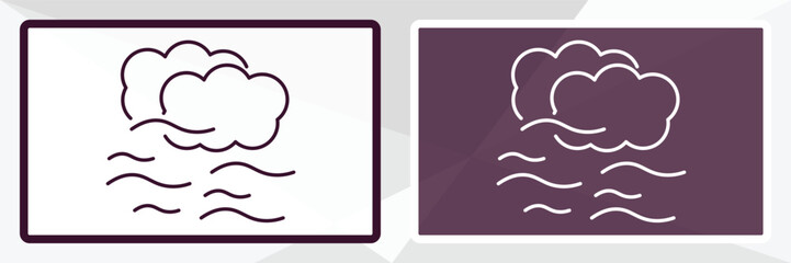 mist outline icon. Linear vector from weather concept. Thin line white and black mist icon isolated on white and dark background