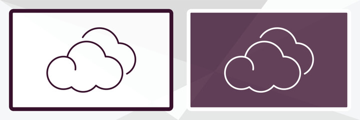 cirrus cumulus outline icon. Linear vector from weather concept. Thin line white and black cirrus cumulus icon isolated on white and dark background